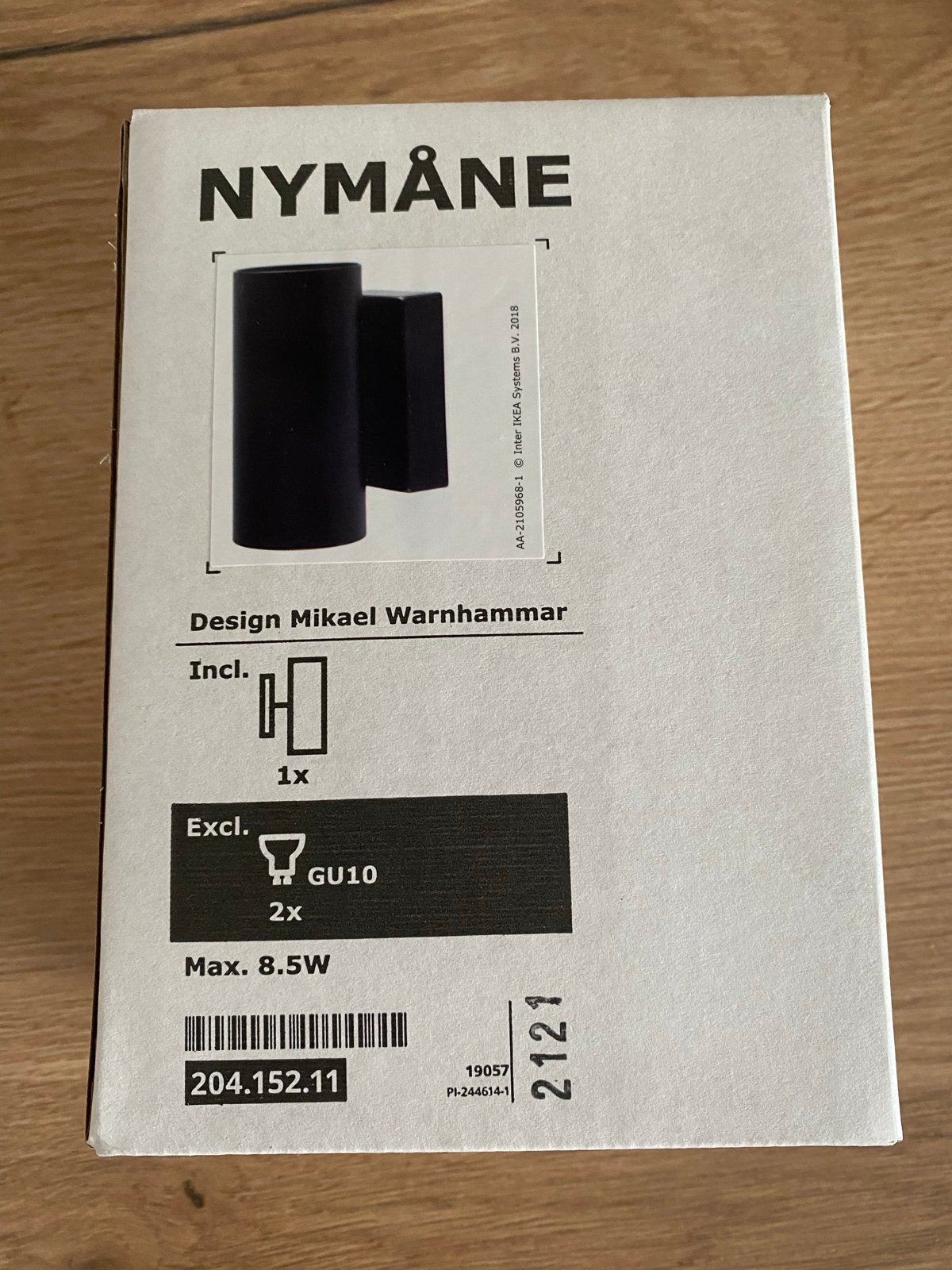 IKEA Nymåne wandlamp - Zwart, GU10 fitting, Nieuw in doos, Verzenden, Zwart, Nieuw, Metaal