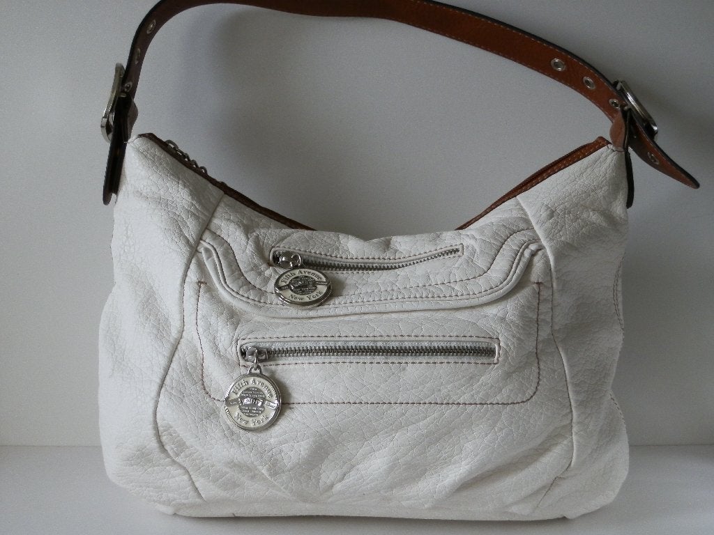 Kathy Fifth Avenue New York damestas . Leer . Wit ., Sieraden, Tassen en Uiterlijk, Ophalen of Verzenden, Zo goed als nieuw, Wit