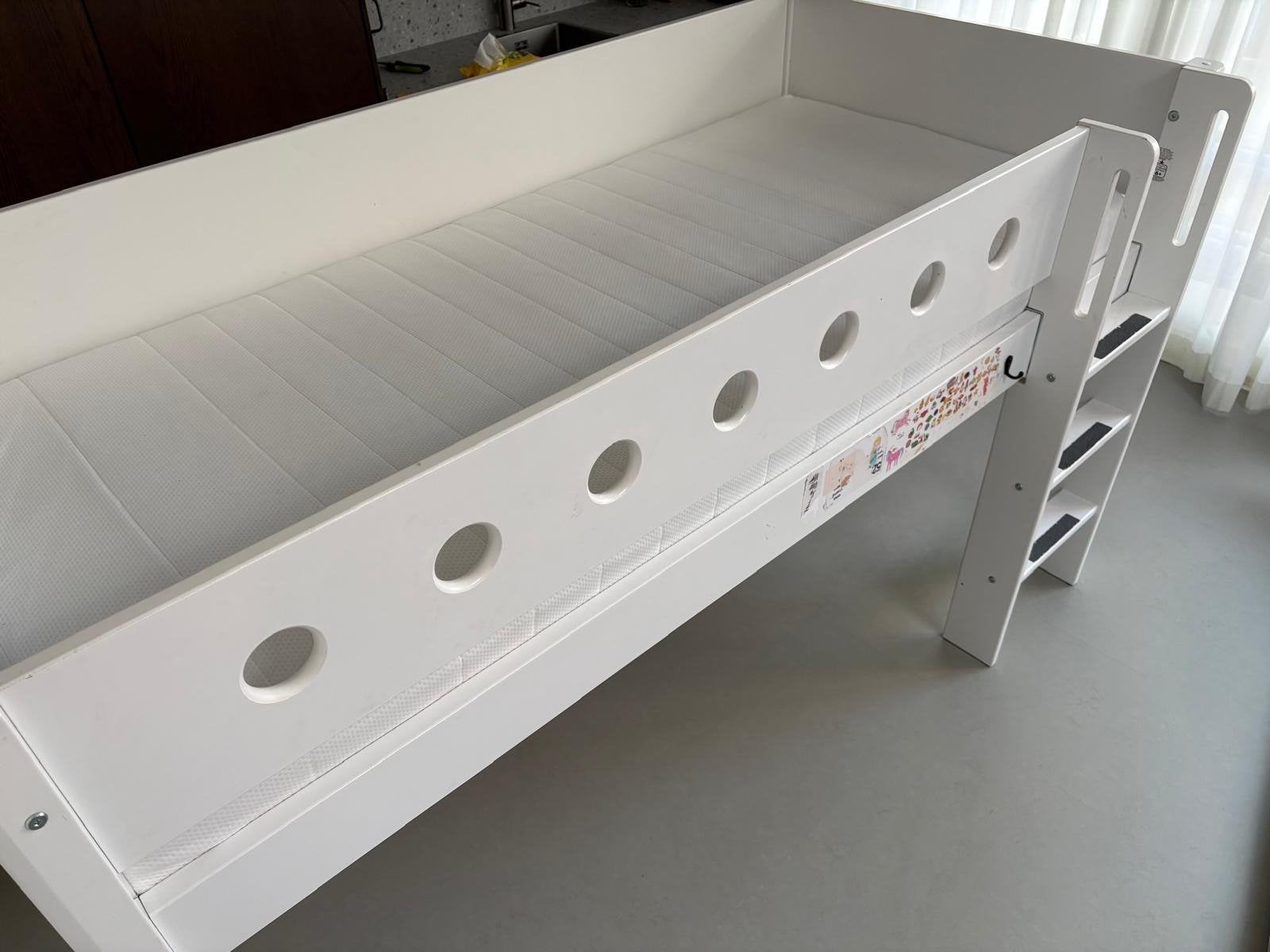 Flexa halfhoogslaper inclusief matras, Ophalen, 85 tot 100 cm, Gebruikt, Hoogslaper of Stapelbed