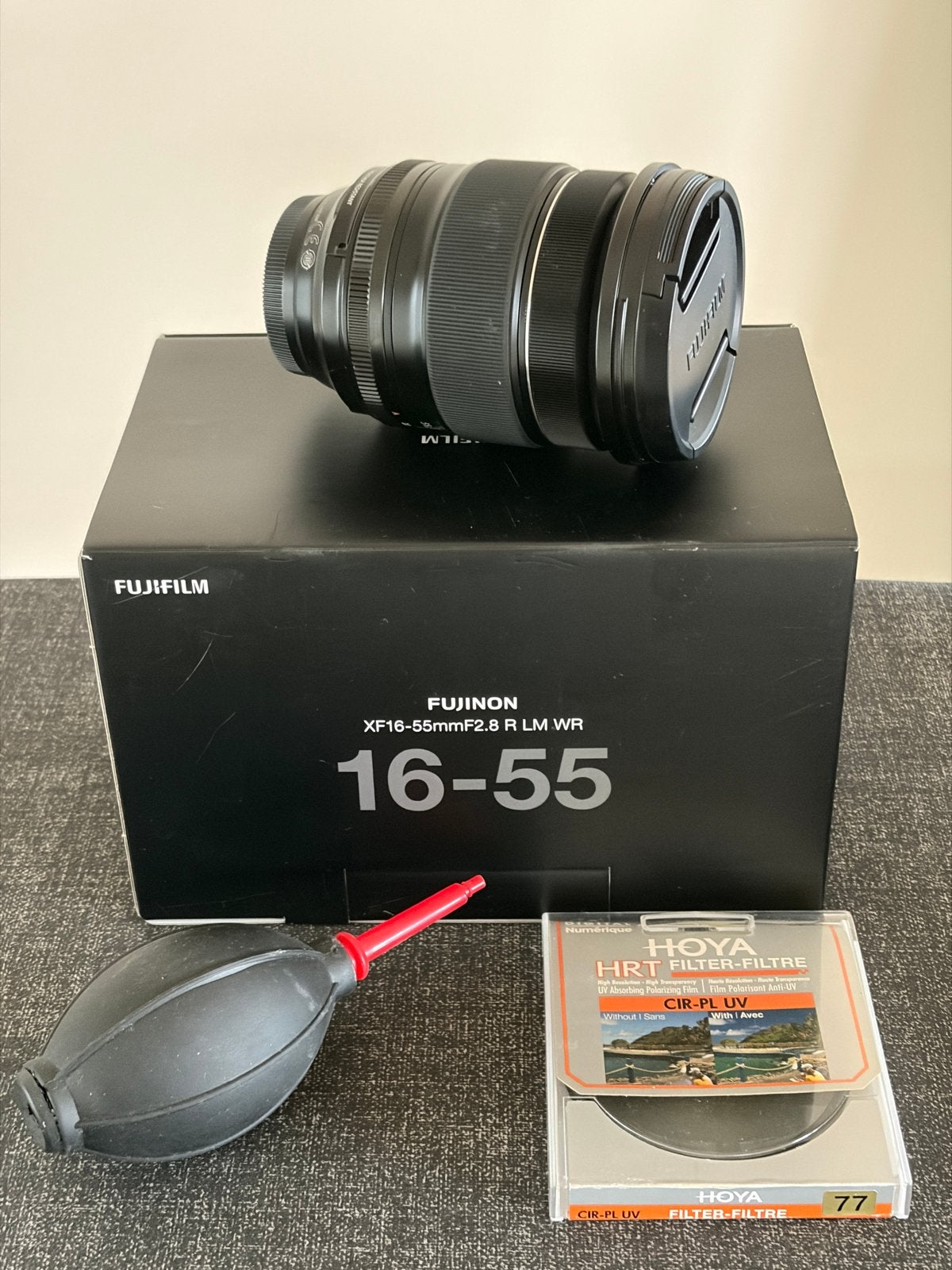 Fujinon XF16-55mmF2.8 R LM WR lens met Hoya filter, Audio, Tv en Foto, Ophalen, Fujifilm, Autofocus, Groothoeklens