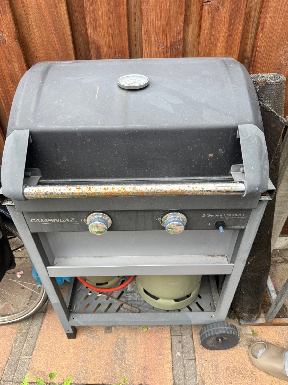 Campingaz bbq met 2 gasflessen, Ophalen of Verzenden, Gebruikt