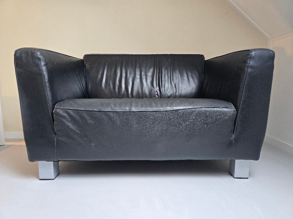 Design by Montél 1,5-zits Compact Bankje - Zwart - 125cm, Ophalen, Gebruikt, Tweepersoons, Rechte bank