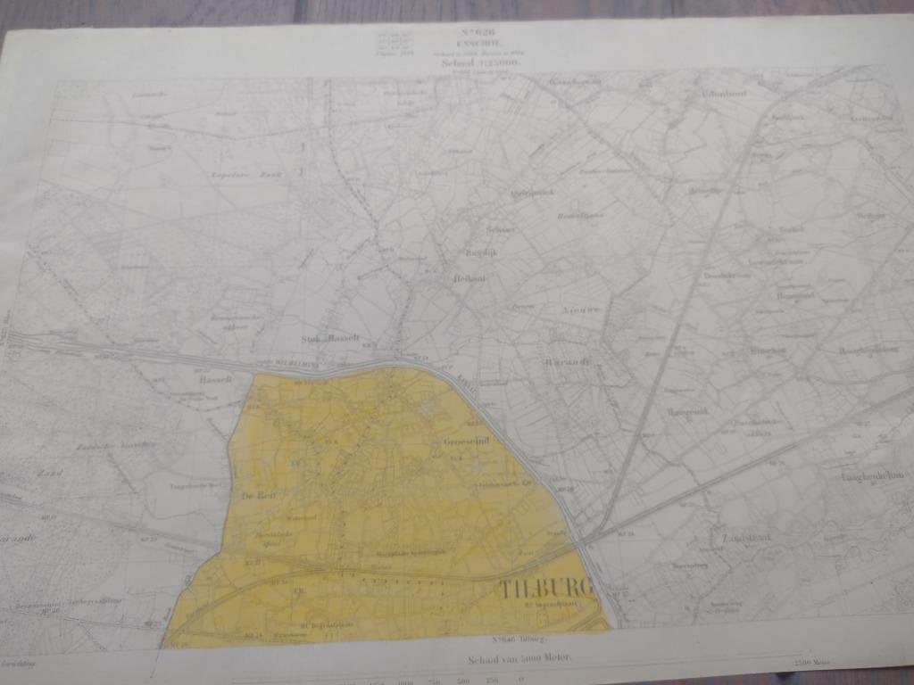 626 Enschot Hasselt Udenhout Plattegrond 1929, Ophalen of Verzenden
