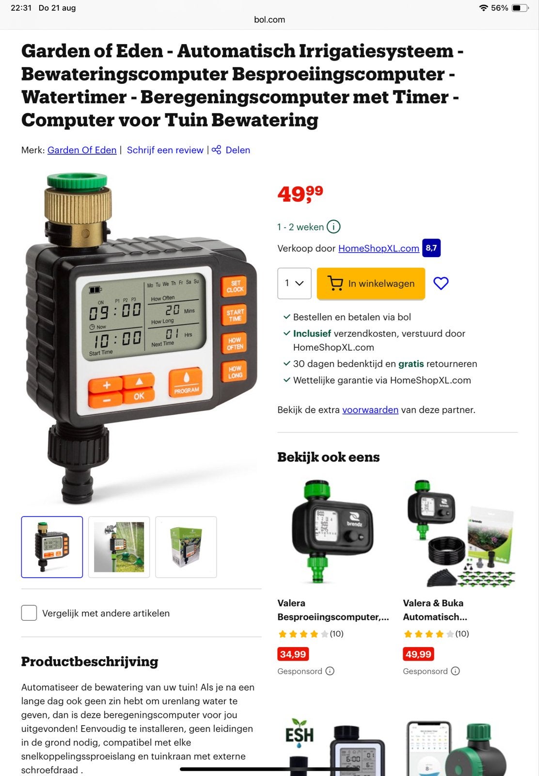Bewateringscomputer - Automatische Tuinbesproeiing, Tuin en Terras, Bewateringscomputers, Nieuw, Ophalen of Verzenden