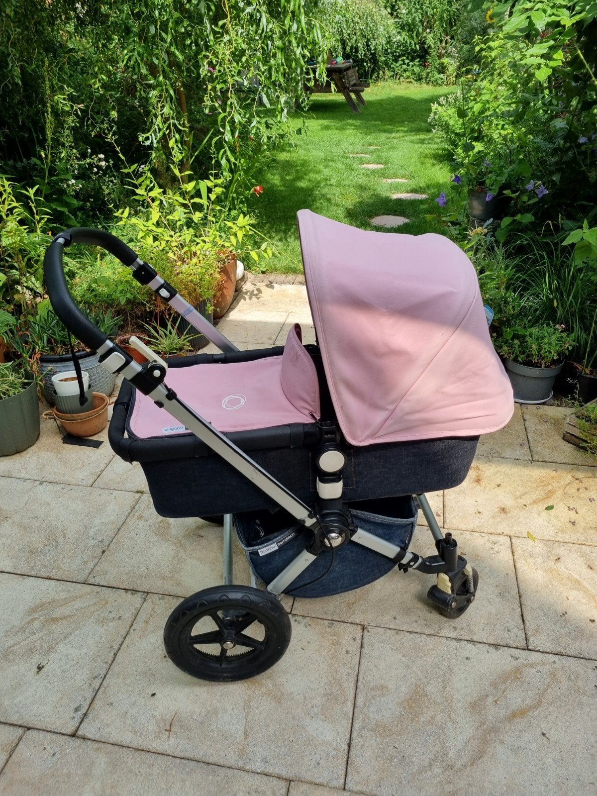 Bugaboo Cameleon Combiwagen - Roze/Denim met accessoires, Ophalen