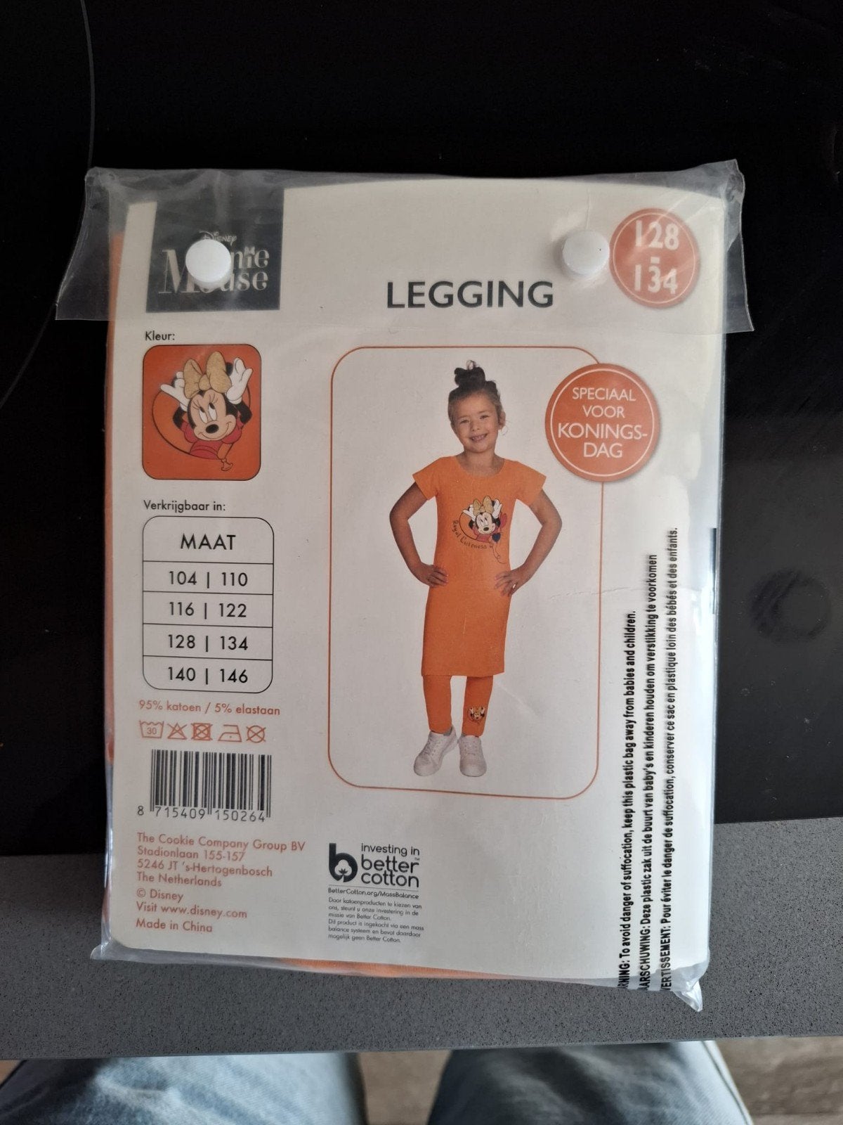 Minnie Mouse Legging Oranje Maat 128/134 Koningsdag, Ophalen of Verzenden, Nieuw