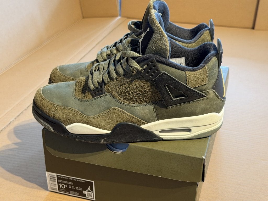 Nike Air Jordan 4 Craft Medium Olive - maat EU 44.5, Kleding | Heren, Overige kleuren, Ophalen of Verzenden, Nike Air Jordan, Sneakers of Gympen