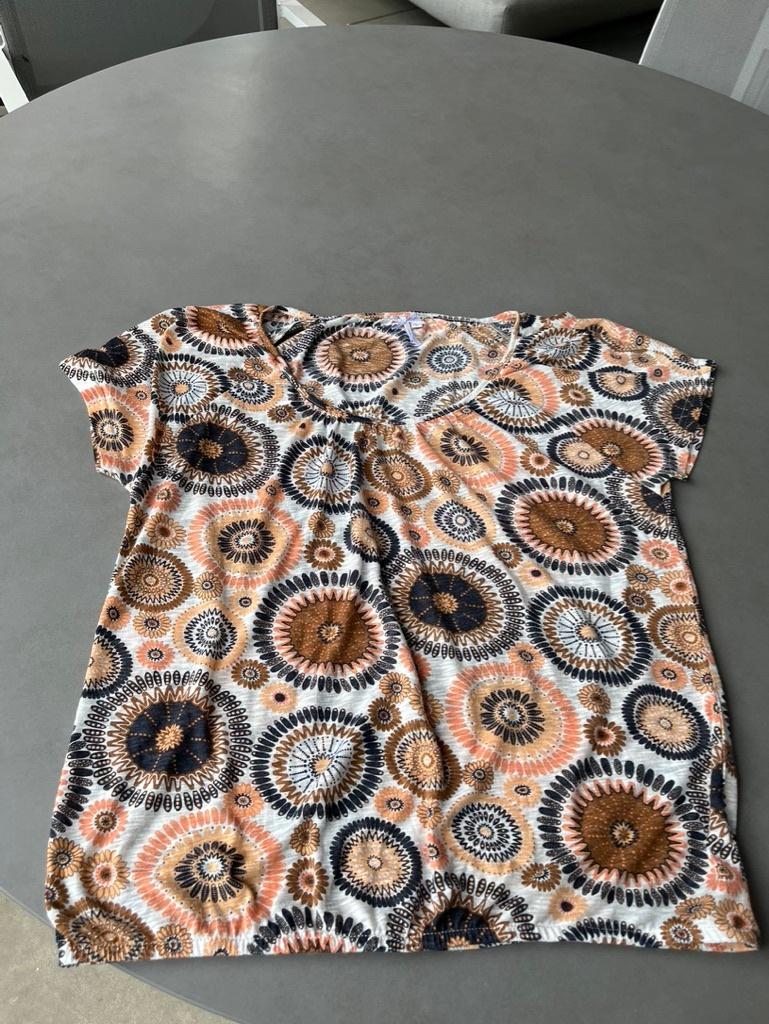 Bruin/oranje/geel/zwarte Dreamstar top, maat L, Kleding | Dames, Tops, Dreamstar, Verzenden, Maat 42/44 (L), Oranje