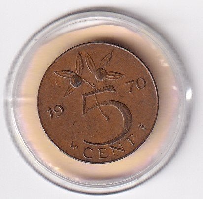 5 Cent 1970 b   Zeer fraai, Verzenden, Koningin Juliana, 5 cent, Losse munt