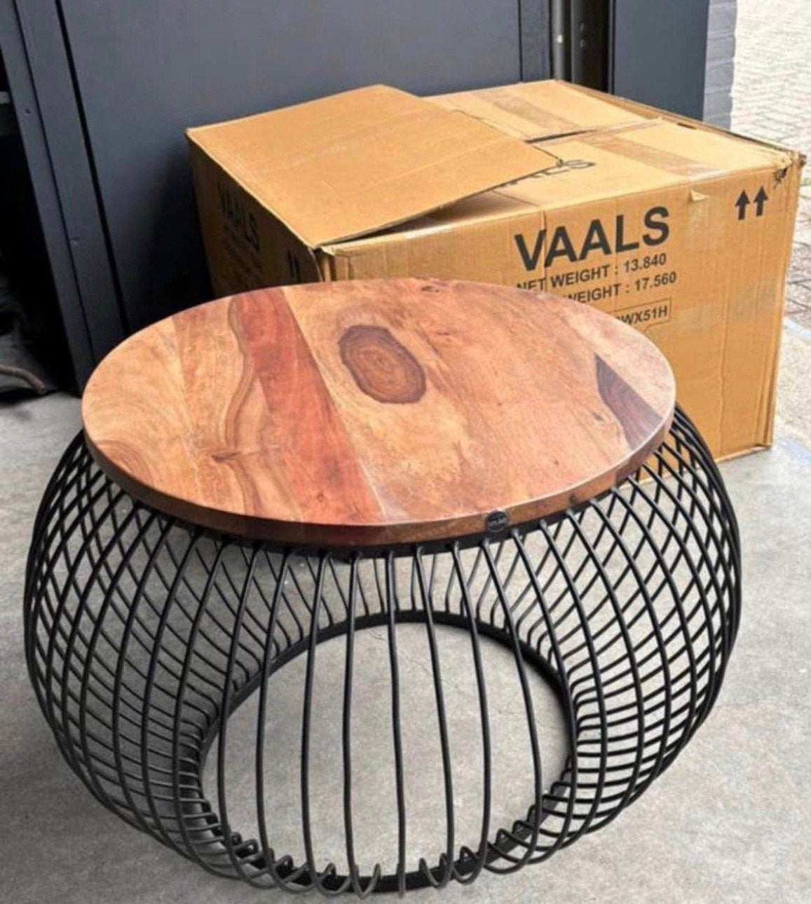 FurniLux Salontafel Mangohout, Ophalen, Nieuw, Rond, 50 tot 100 cm