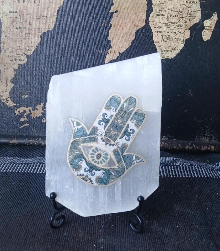 Seleniet Hamsa Hand, Sieraden, Tassen en Uiterlijk, Edelstenen, Ophalen of Verzenden, Zo goed als nieuw