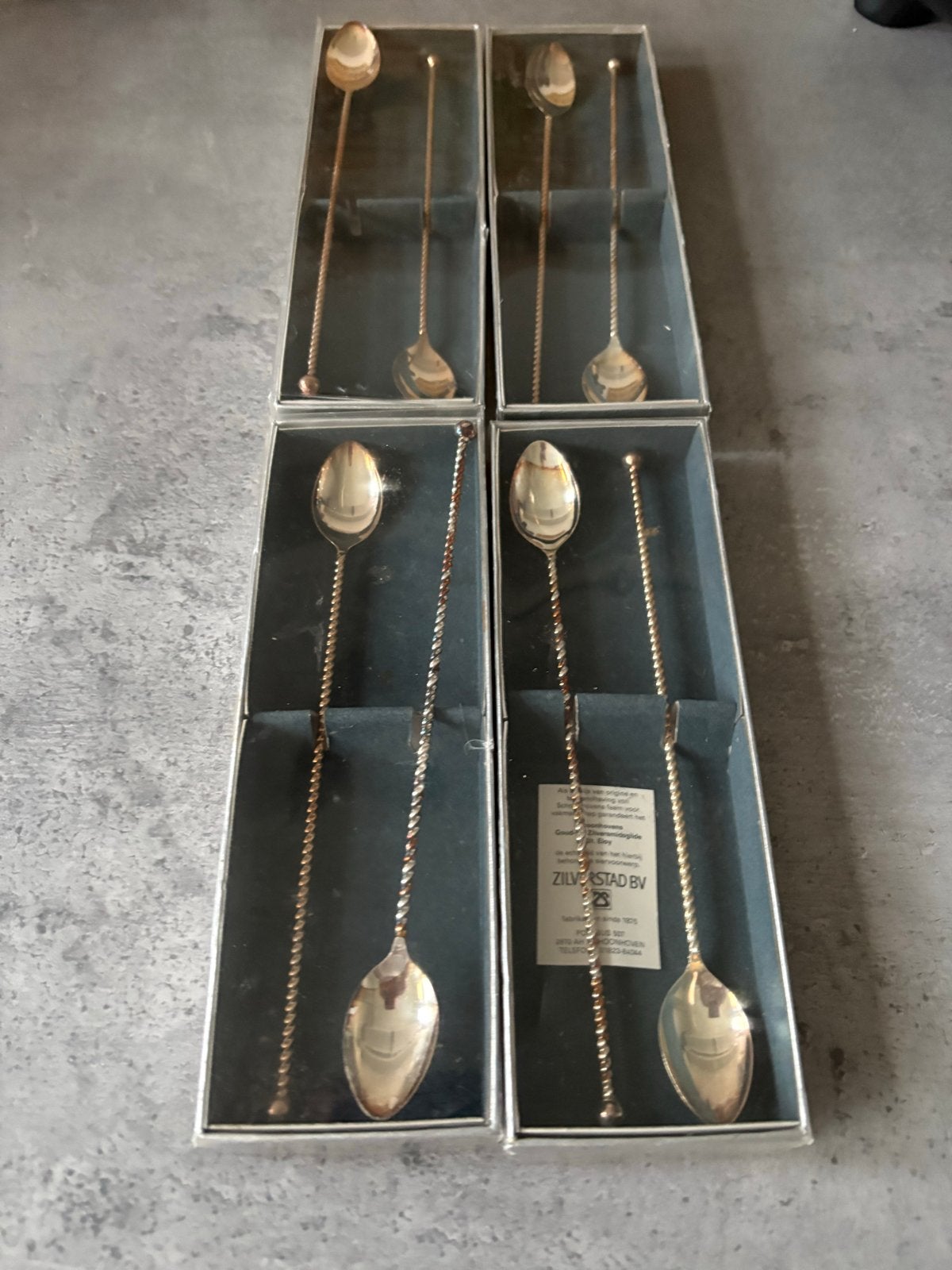 Zilverstad BV Schoonhoven Lange Lepels - 4 sets, Antiek en Kunst, Ophalen of Verzenden