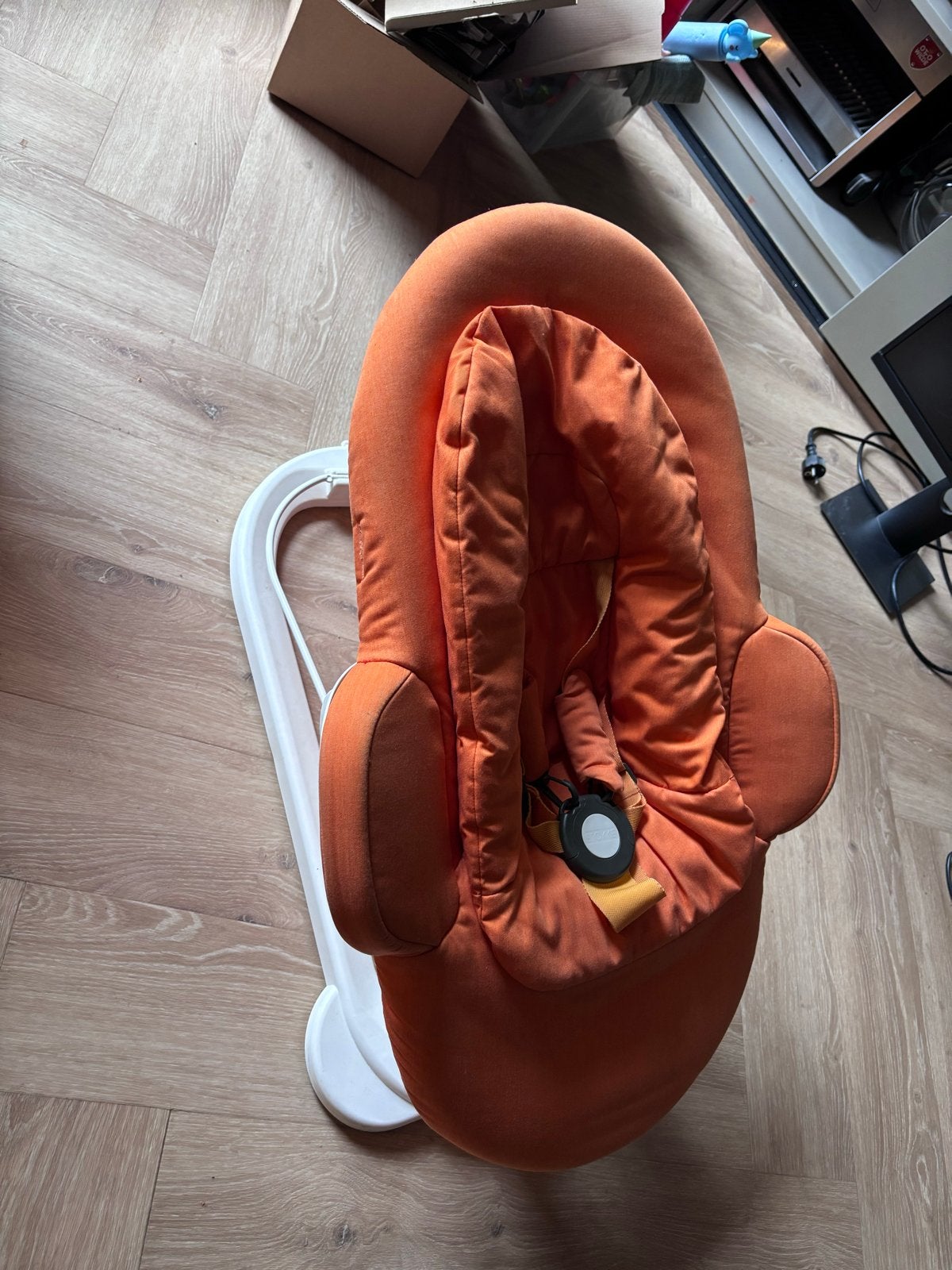 Stokke Steps Bouncer Wipstoel Oranje, Kinderen en Baby's, Gebruikt, Wipstoel, Met gordel(s) of riempje(s), Ophalen
