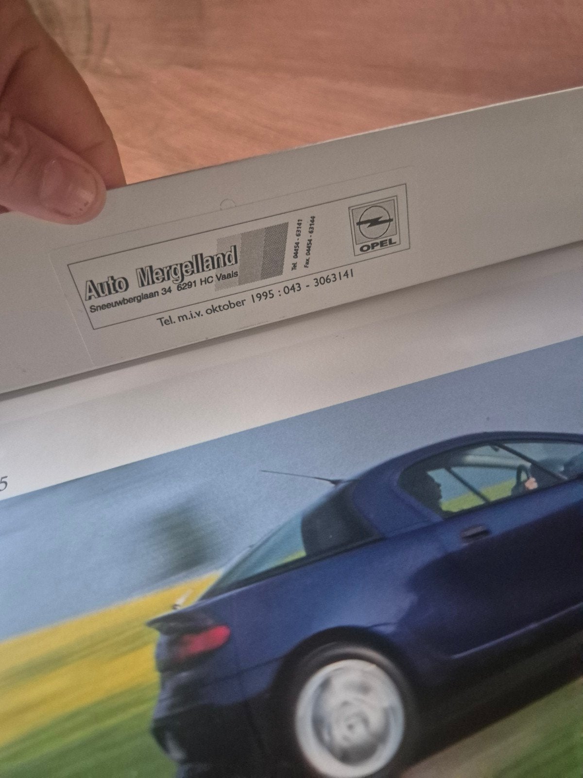 opel kalender 1995 zeldzaam verzamel object, Ophalen of Verzenden, Maandkalender
