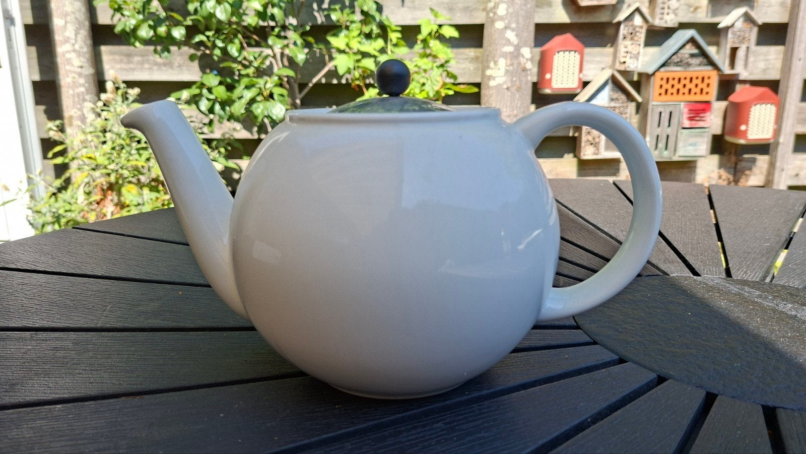 Bodum theepot met filter, wit, 1,5 liter, Bodum, Zo goed als nieuw, Steen/keramiek, Wit