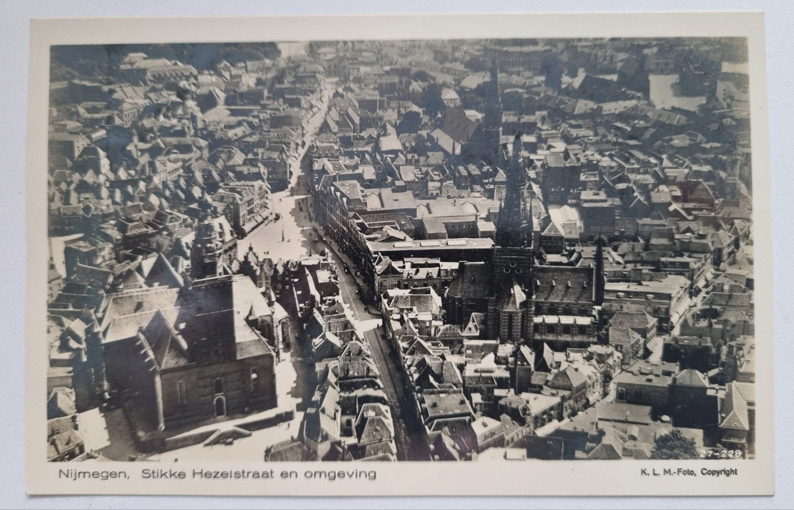 Nijmegen: Luchtfoto Klm - Glanzende Foto., Ophalen of Verzenden, Voor 1920, Ongelopen, Gelderland