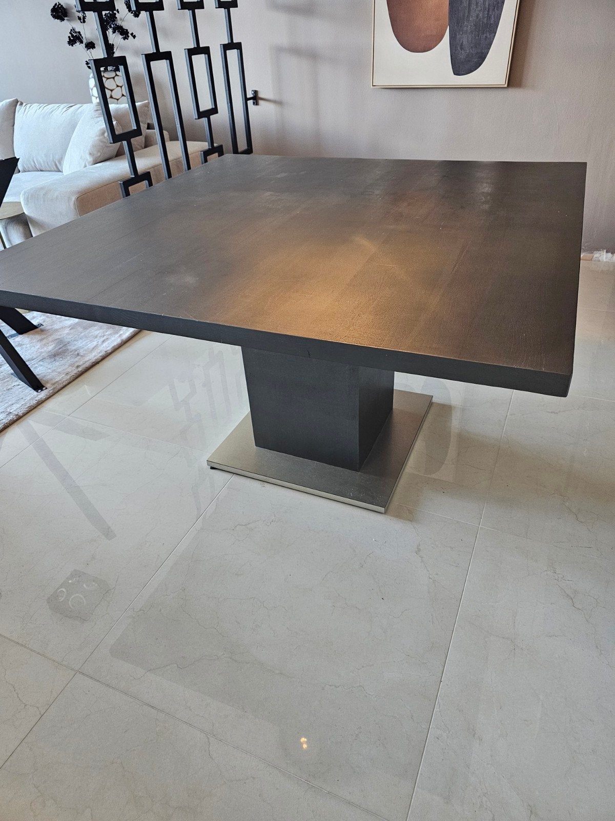 Eettafel vierkant, Gebruikt, Vierkant, Ophalen of Verzenden, 100 tot 150 cm