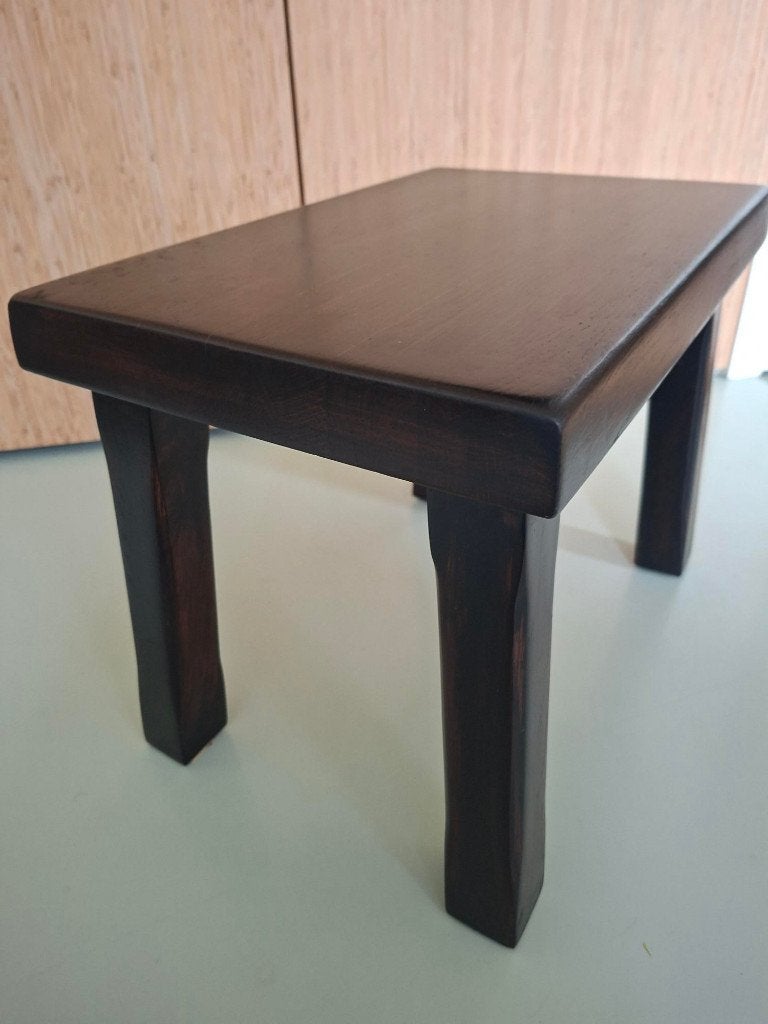 donker vintage bijzettafel salontafeltje brutalist design, Ophalen of Verzenden