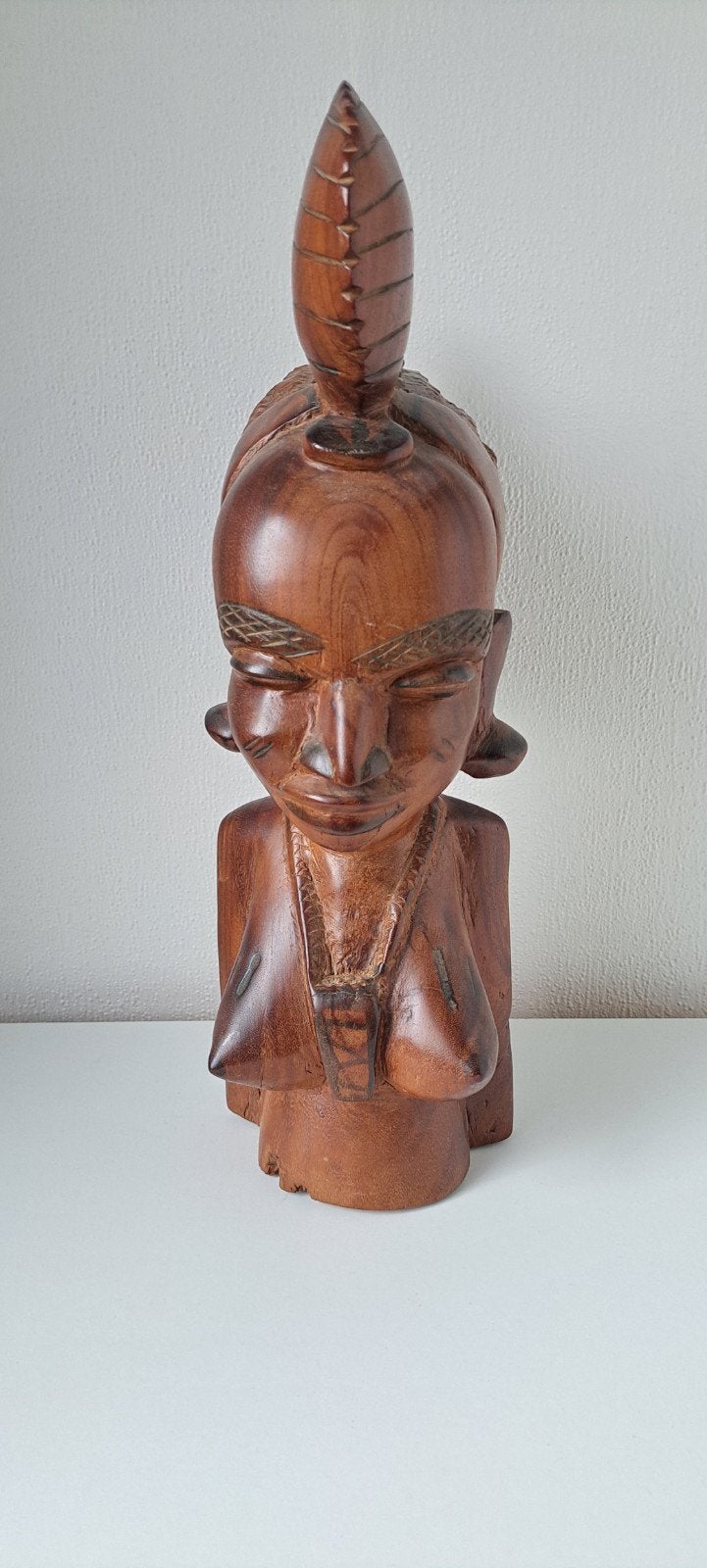 Houten Afrikaans beeld - Vrouwenbuste, Ophalen of Verzenden