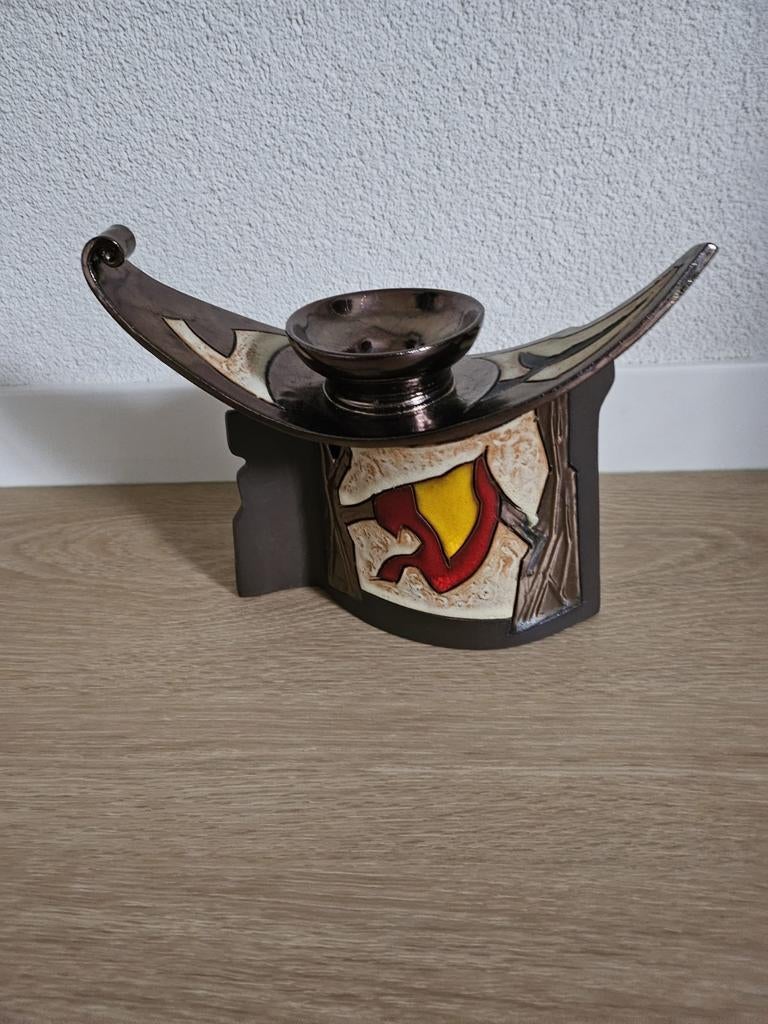 Uniek handgemaakte Griekse waxinelichthouder, Antiek en Kunst, Antiek | Keramiek en Aardewerk, Ophalen of Verzenden