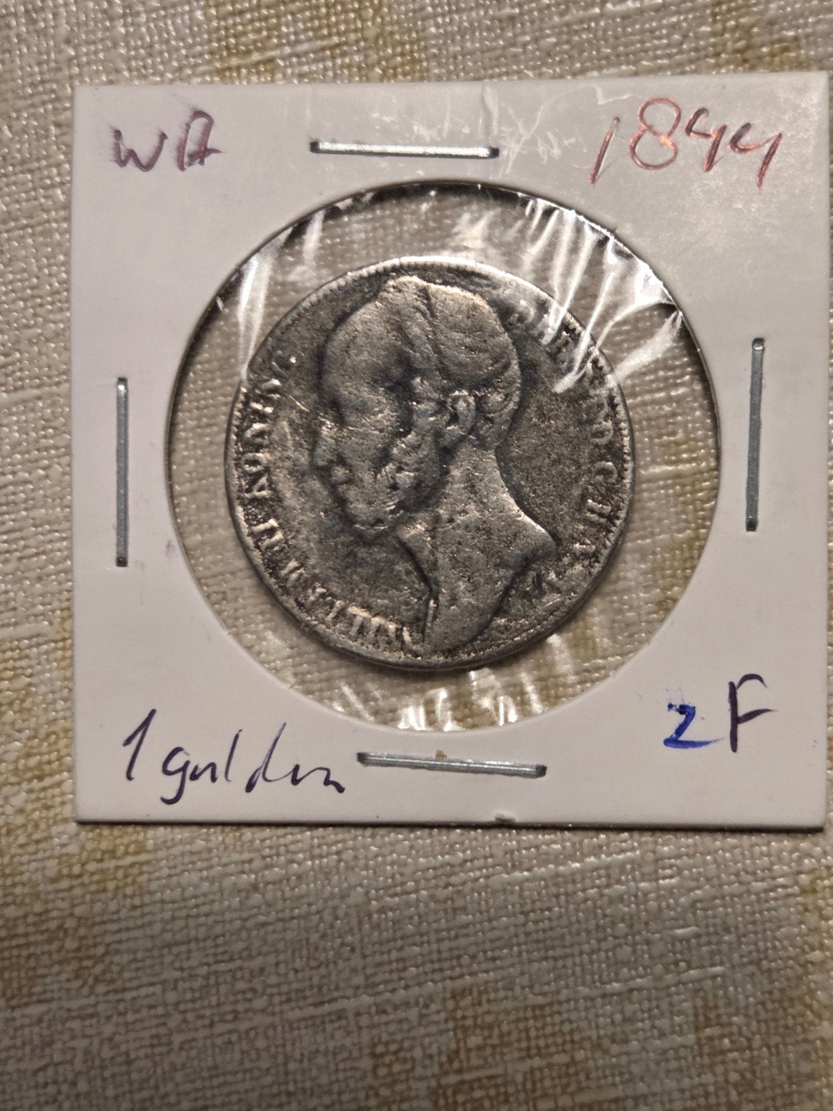 Zilveren 1 Gulden Koning Willem II 1849, 1 gulden, Zilver, Ophalen of Verzenden, Losse munt