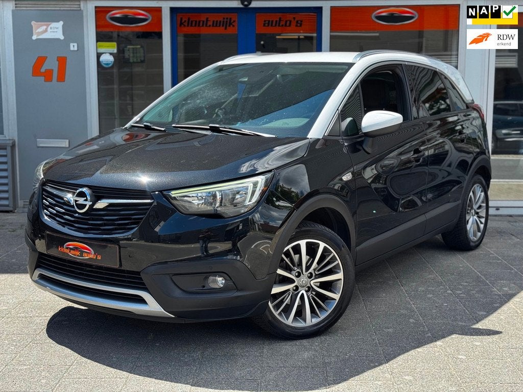 Opel Crossland X 1.2 Turbo Innovation Automaat Navi Camera N, Auto's, Opel, 840 kg, Gebruikt, Leder en Stof, Zwart