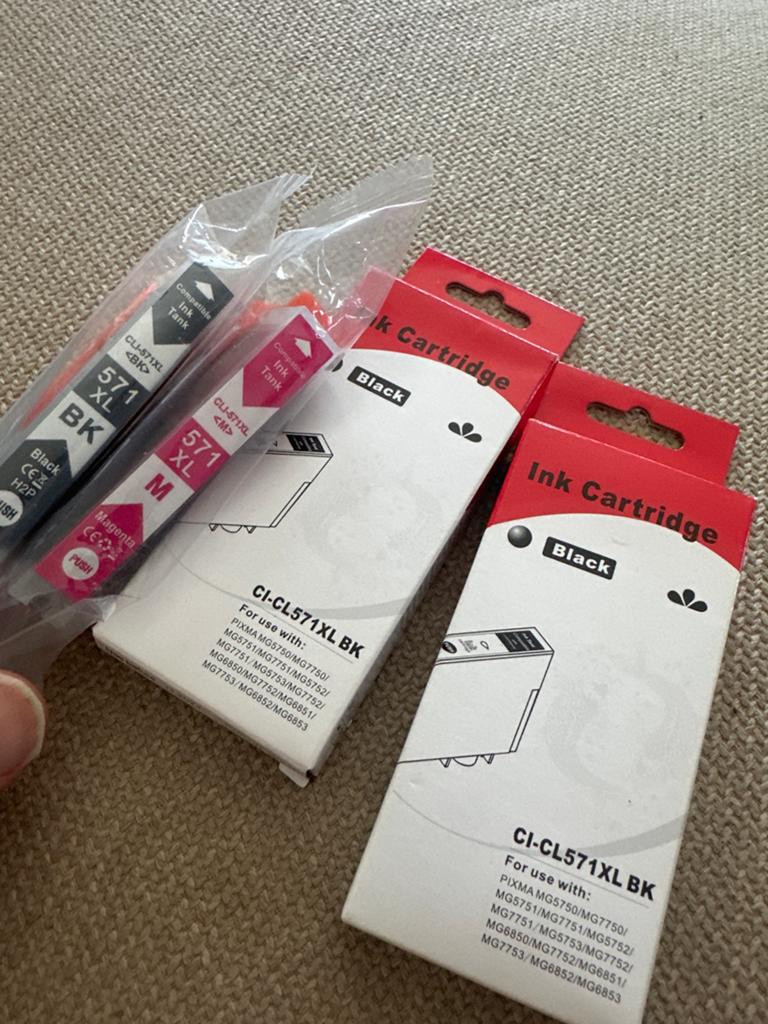 Canon CLI-571XL Inktcartridges (BK, M) - Compatibel, Ophalen of Verzenden, Nieuw, Cartridge
