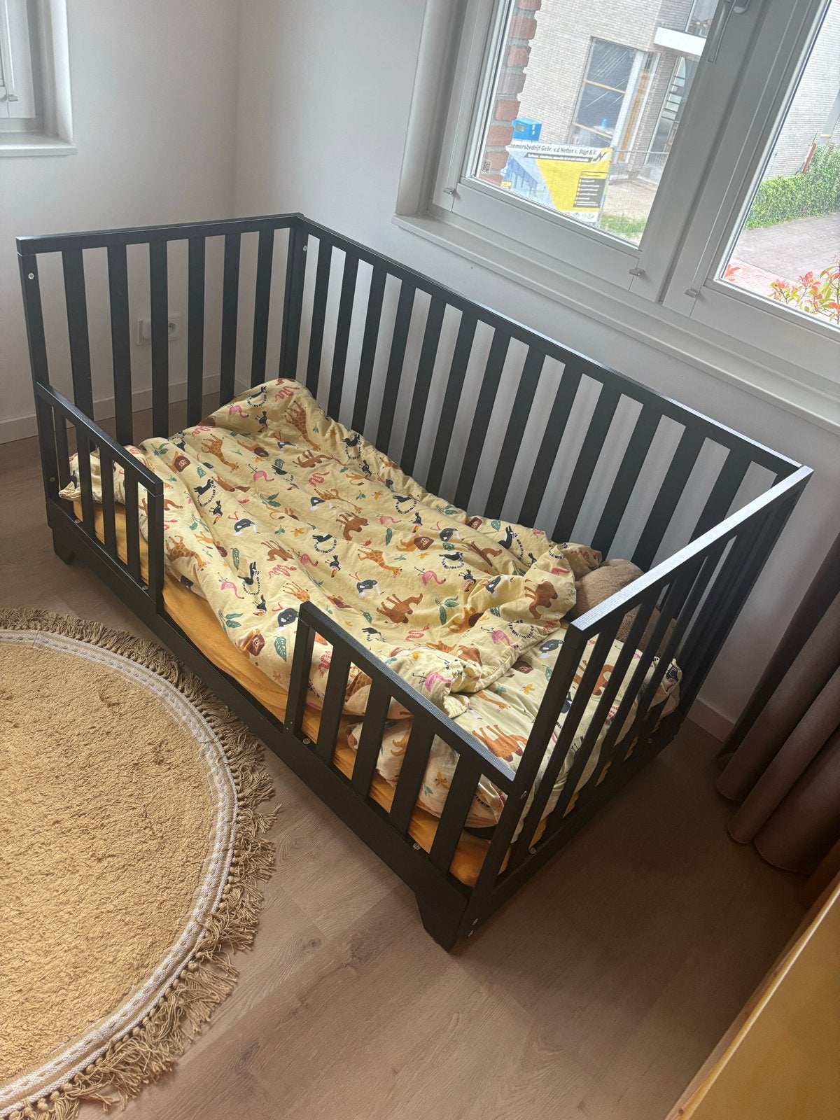 Babybedje/Peuterbedje Zwart - 4-in-1 meegroeibed, Ophalen, Gebruikt, 70 tot 85 cm, 140 tot 160 cm