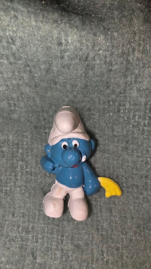 Vintage Smurf met Gele Schep - Peyo W. Germany, Verzamelen, Smurfen, Ophalen of Verzenden