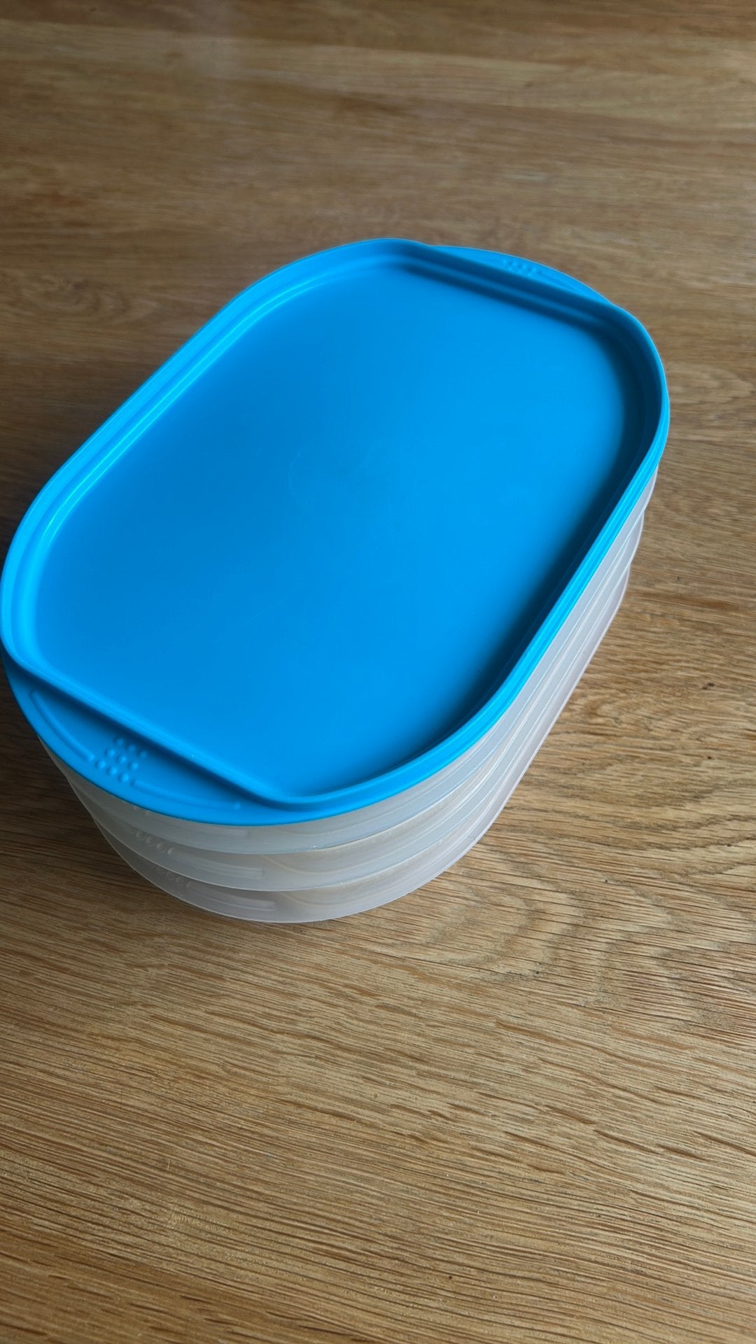 Tupperware vleeswaren bakjes, Huis en Inrichting, Keuken | Tupperware, Ophalen, Gebruikt, Bewaardoos, Blauw