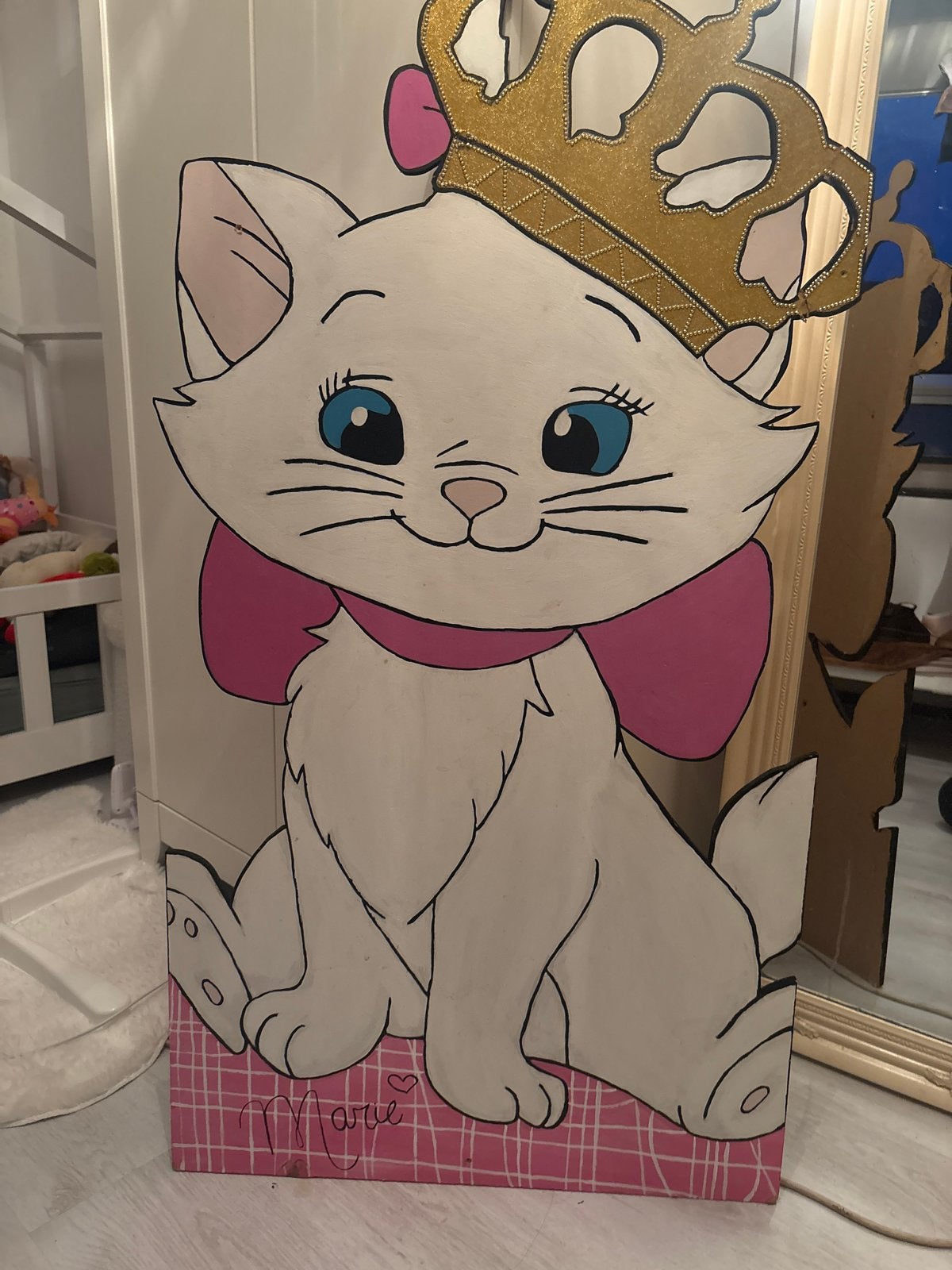 Disney Marie Kat bord Handgemaakt, Ophalen, Zo goed als nieuw, Hond of Kat, Beeldje of Figuurtje