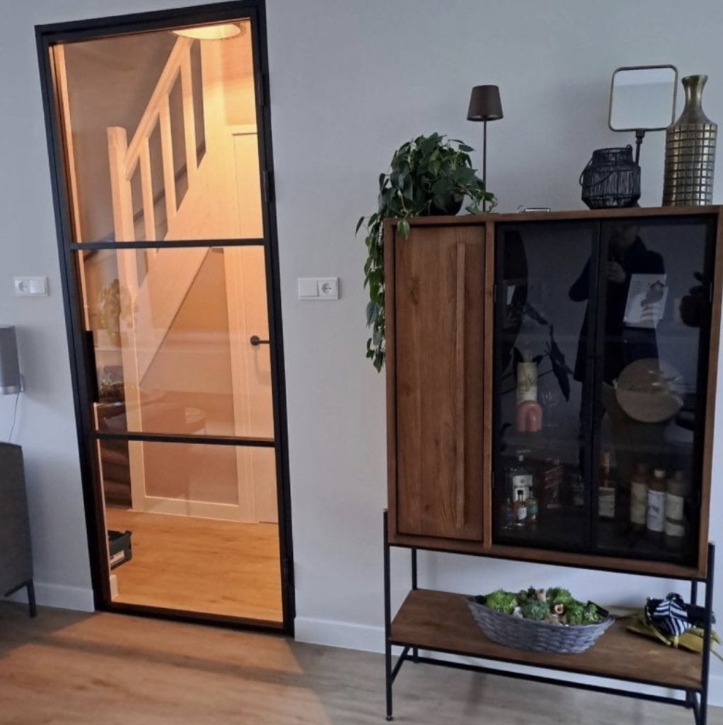 Aluminium binnendeur met kozijn set | Blank glas | NIEUW, Niet ingevuld, 80 tot 100 cm, 215 cm of meer, Binnendeur