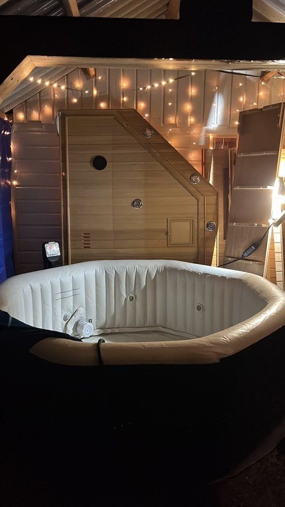 Jacussi/Hottop/whirlpool, Tuin en Terras, Ophalen of Verzenden, Gebruikt, Afdekzeil, Opblaasbaar