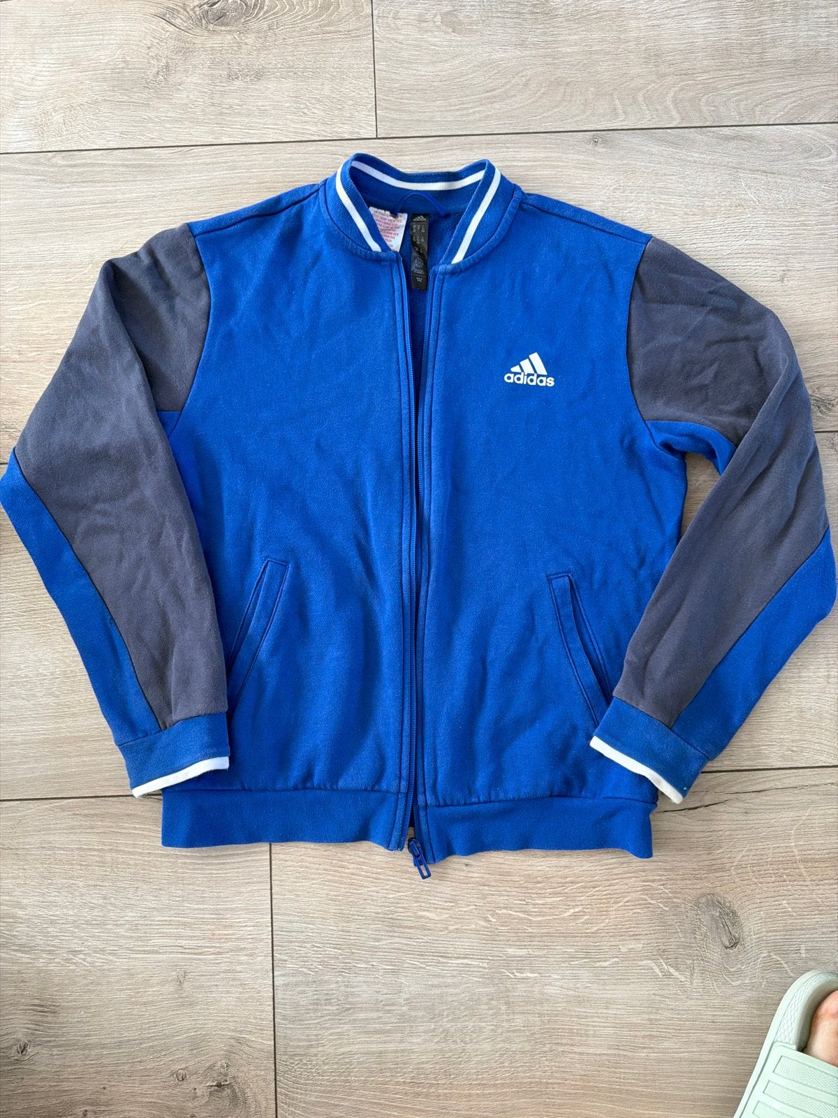 Adidas vest blauw/grijs - maat 152 (11-12 jaar), Ophalen, Gebruikt, Jongen of Meisje, Trui of Vest