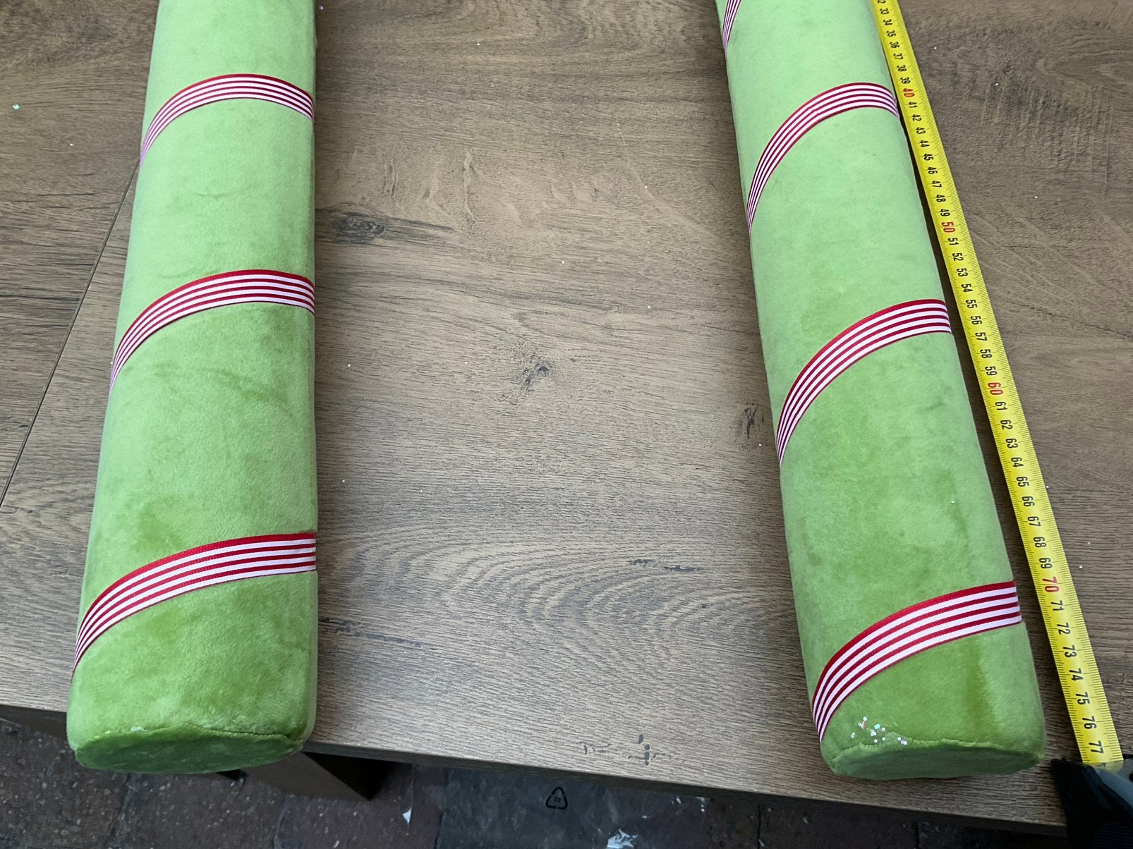2 grote fluwelen kerst candy canes 70/75cm.ALLEEN OPHALEN, Ophalen, Nieuw