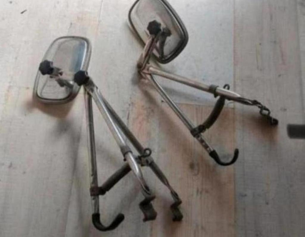 Degelijke vintage rvs caravan spiegels voor klassieker, Auto-onderdelen, Spiegels, Ophalen of Verzenden, Gebruikt, Overige automerken