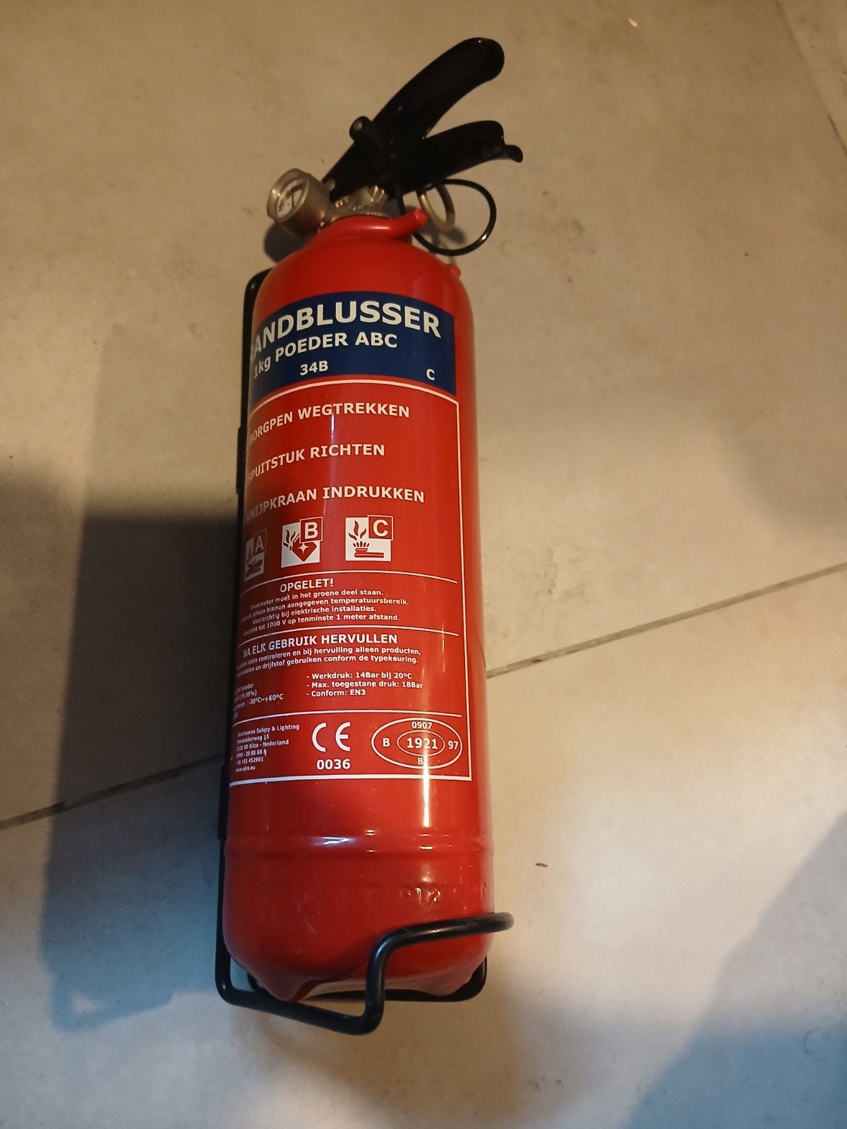 Brandblusser 1kg Poeder ABC - Compact en Effectief, Ophalen of Verzenden