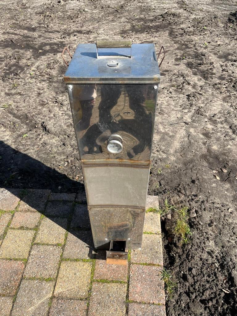 Roestvrij stalen rookton, Ophalen of Verzenden, Zo goed als nieuw, Met accessoires