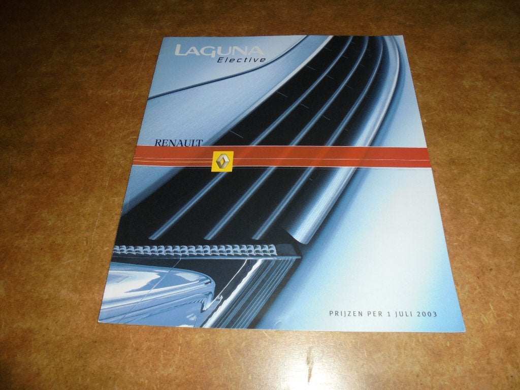 brochure Renault Laguna Elective  2003, Ophalen of Verzenden, Nieuw, Renault