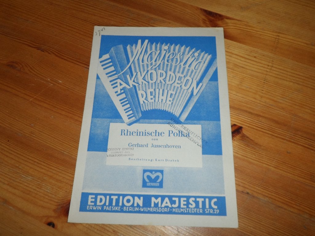 Rheinische polka - gerhard jussenhoven, Muziek en Instrumenten, Gebruikt, Accordeon, Ophalen of Verzenden, Artiest of Componist