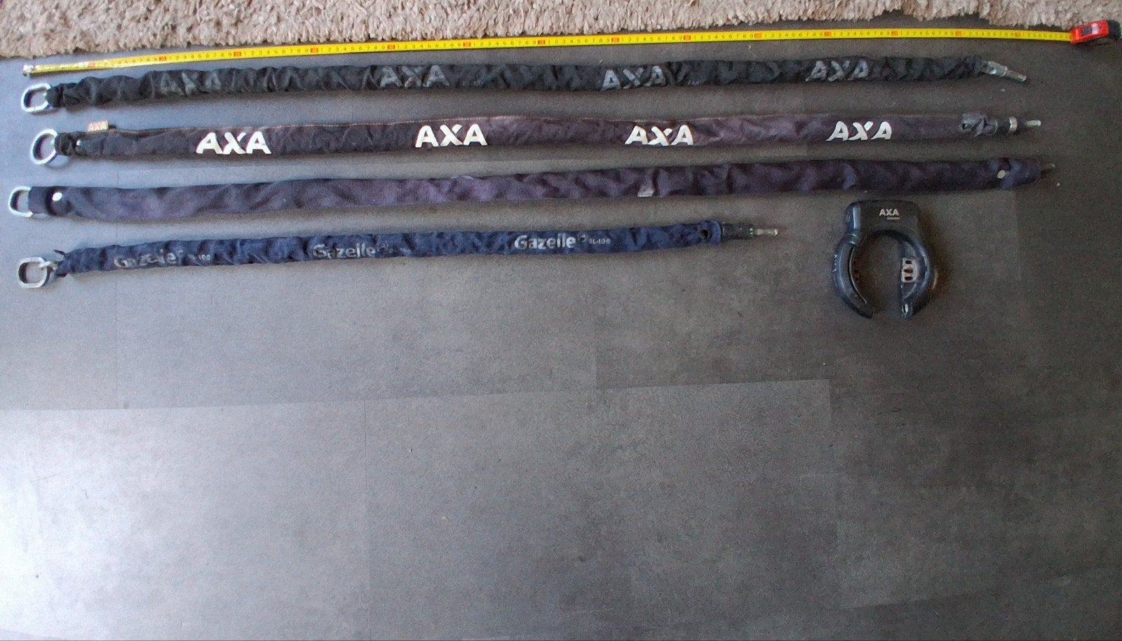 Axa Defender Insteeksloten, 140 of 100cm €10 (excl ringslot), Fietsen en Brommers, Fietsaccessoires | Fietssloten, Ophalen of Verzenden