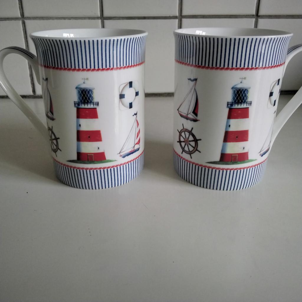 2 mokken maritiem, Ophalen of Verzenden, Overige stijlen, Kop(pen) en/of Schotel(s)