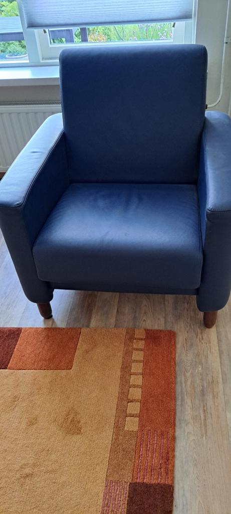 Leren stoel, Huis en Inrichting, Fauteuils, Ophalen, Zo goed als nieuw, 75 tot 100 cm, 50 tot 75 cm