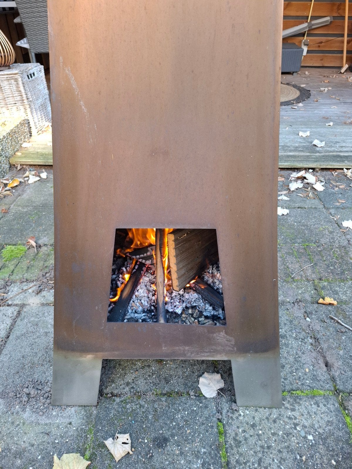 RVS Tuinhaard - H 245cm, D 56cm, B 56cm, Ophalen, Gebruikt