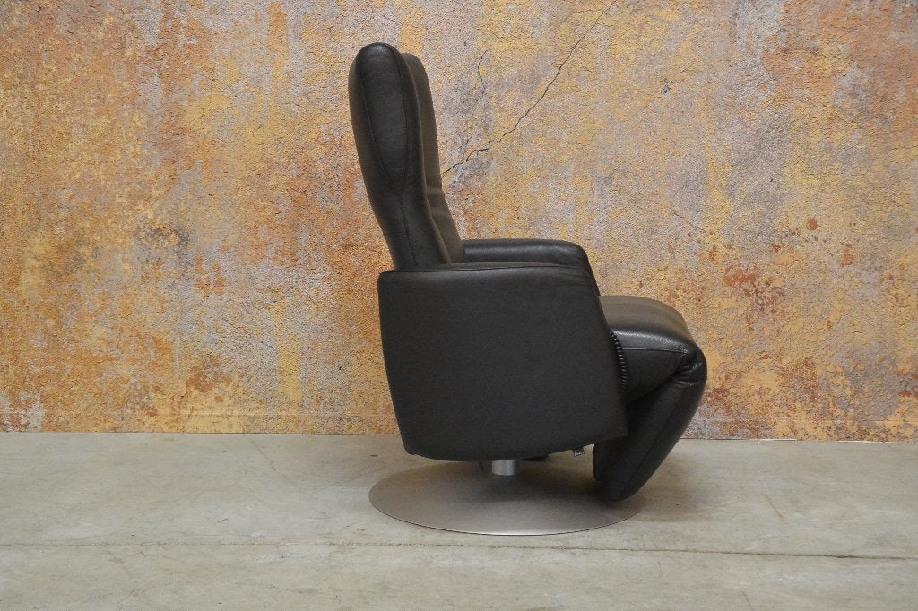 ZGANieuw zwarte leren Leolux Kepler relaxfauteuil electrisch, Huis en Inrichting, Leolux, Leolux, 75 tot 100 cm, Ophalen of Verzenden