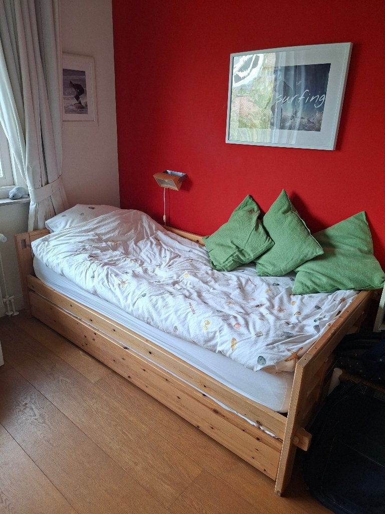 lifetime bed met onderschuifbed/lade, Ophalen, 85 tot 100 cm, Gebruikt, Hoogslaper of Stapelbed