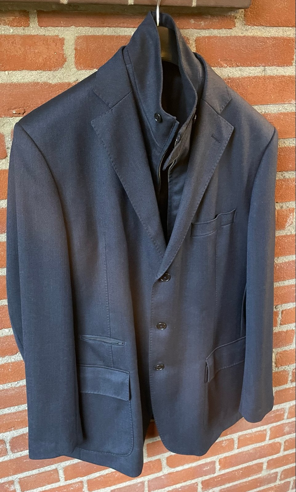 McGregor Distinction Fabi Prelta Jacket Blauw Wol Mt 54, Kleding | Heren, Ophalen of Verzenden, Zo goed als nieuw, Maat 52/54 (L)