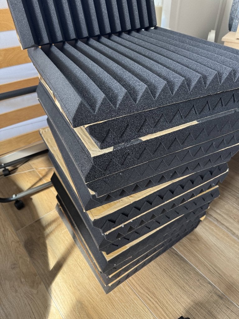 24 Akoestische panelen 50x50x5 cm (6m2), Ophalen, Zwart, Zo goed als nieuw, Wandbord of Wandpaneel