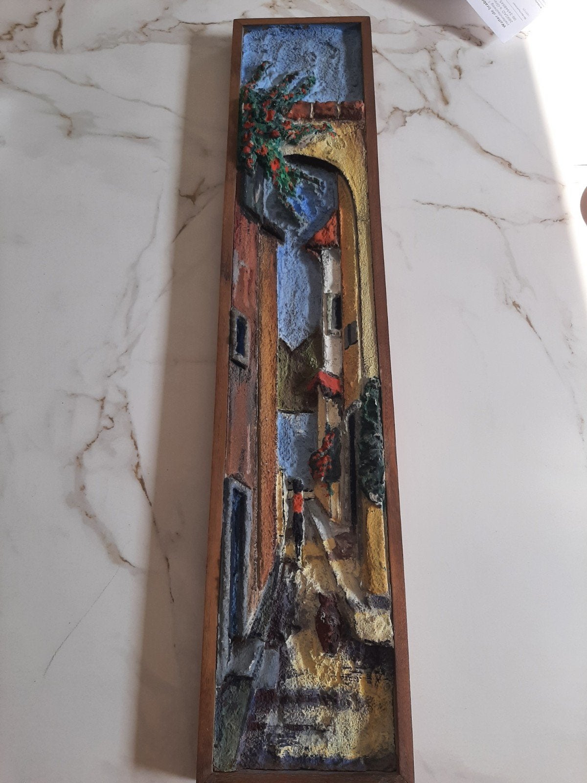 Vintage 3D Wandpaneel – Authentieke Mediterrane Steeg – Unie, Ophalen of Verzenden