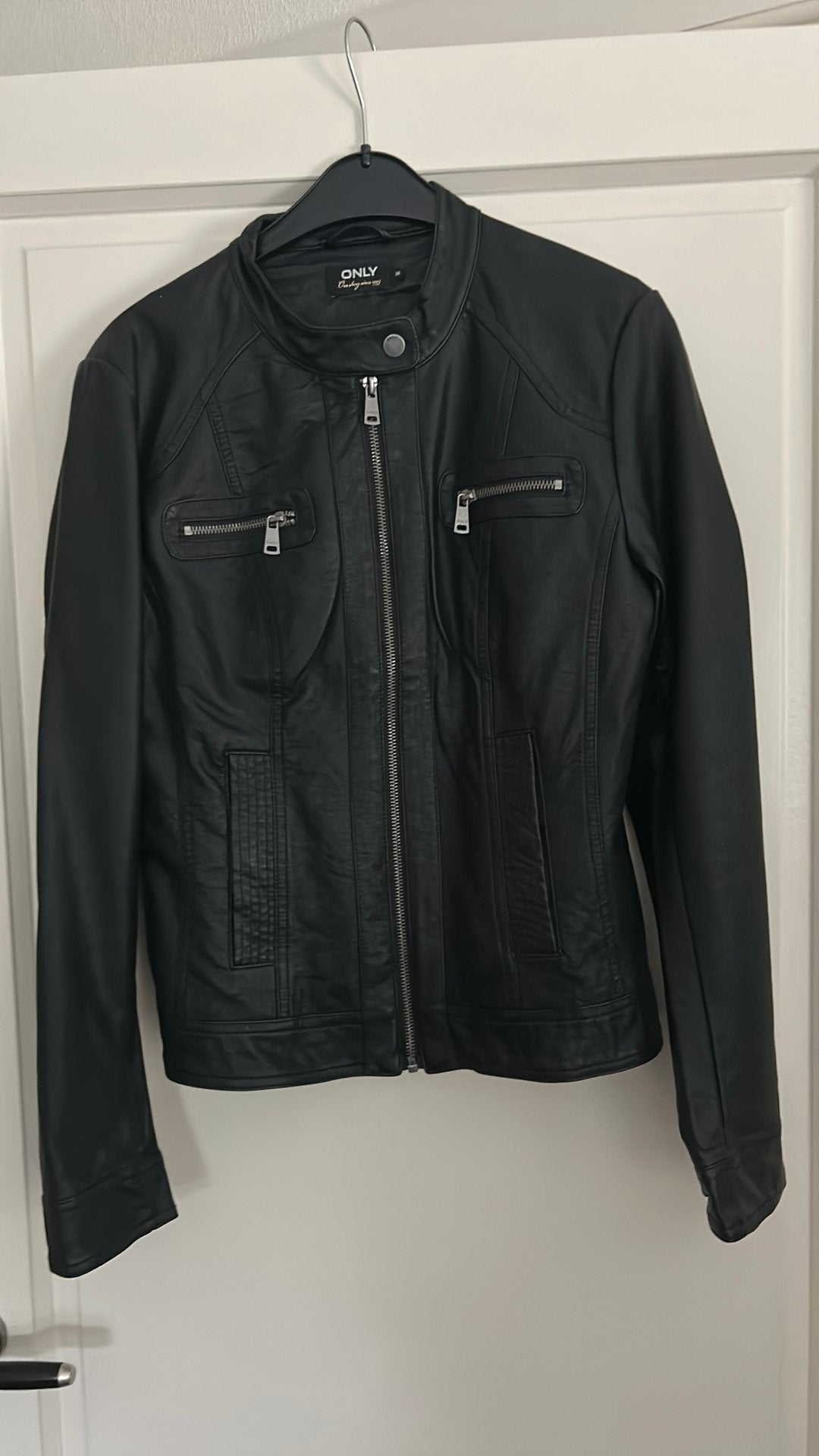 Only leren biker jasje maat 38, Ophalen of Verzenden, Zo goed als nieuw, Maat 38/40 (M), Zwart